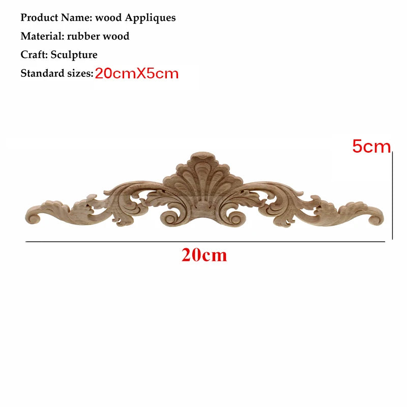 applique murale bois massif sculpture florale décorative baroque rétro naturel beige