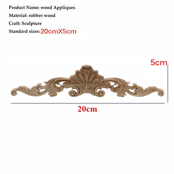 applique murale bois massif sculpture florale décorative baroque rétro naturel beige