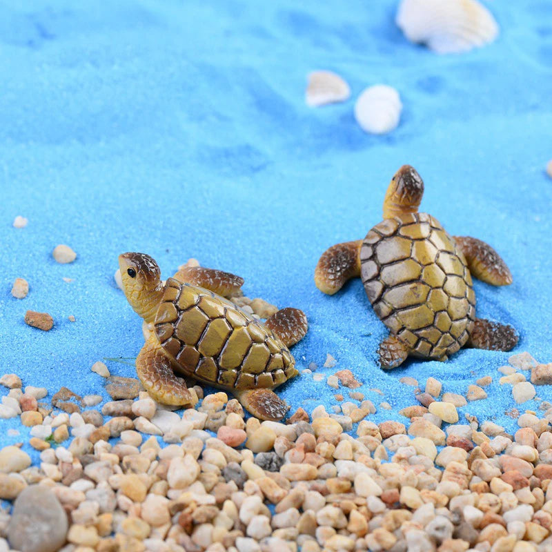 figurines tortues marbrées carapaces géométriques deco réaliste miniature bricolage nhà đất