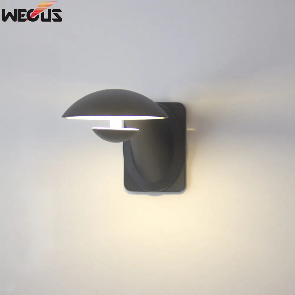 applique murale led 5w moderne noir mat extérieure hydrofuge bouton poussoir 85265v