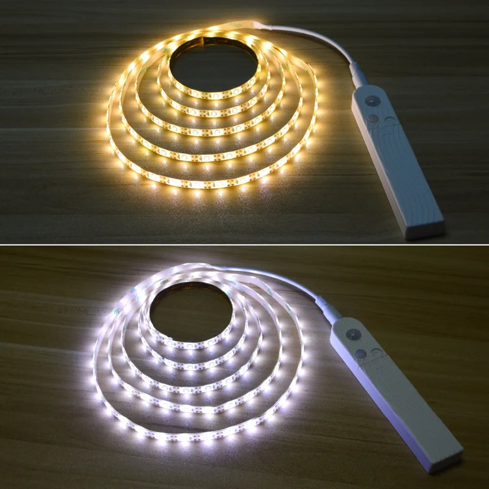 ruban led blanc adhésif sans fil détecteur mouvement 5v étanche 60 leds moderne