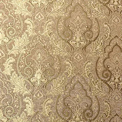 tissu brocart ornements floraux dorés rouge bleu marron beige classique 145cm biodegradable écologique