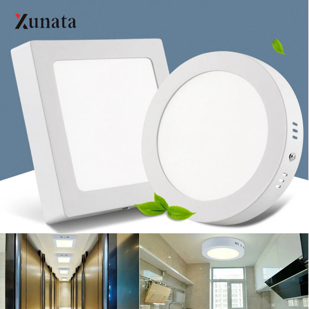 plafonnier led surface blanc moderne 24w 18w 12w 6w rond carré opaqué