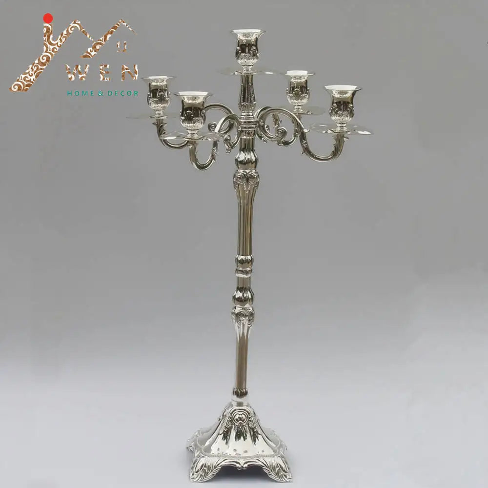 bougeoirs argent or chandeliers classiques mariage fêtes décoration élégante sculptée haute qualité