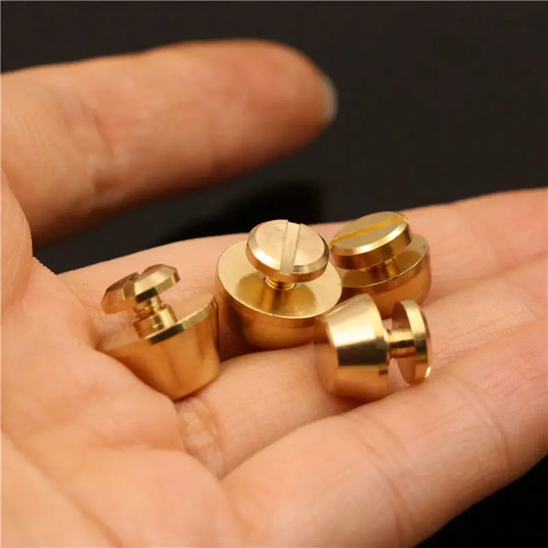 boutons cuir dorés classiques vis lisses sacs main maroquinerie 10x6mm 12x7mm