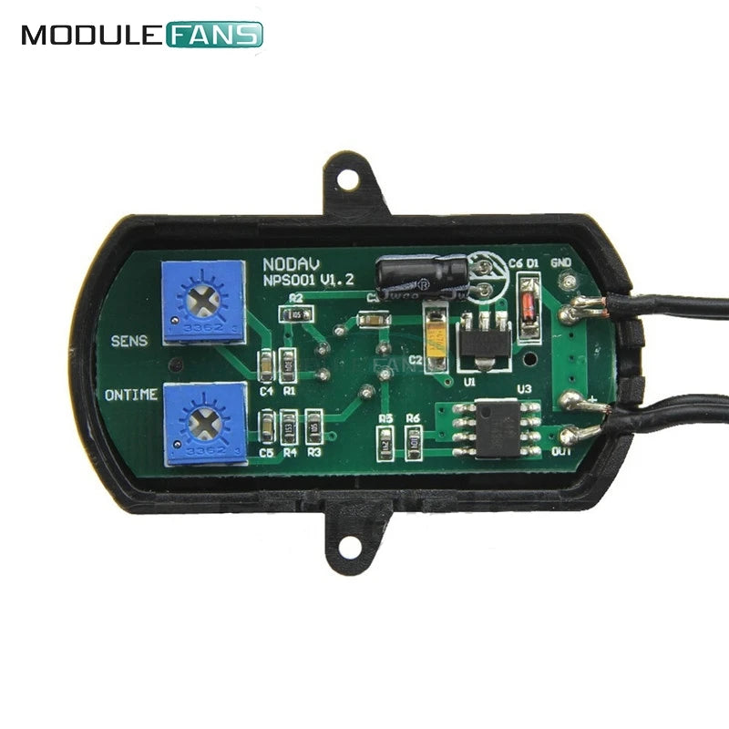 module détecteur mouvement câble noir circuit imprimé électronique coque noire capteur optique infrarouge led