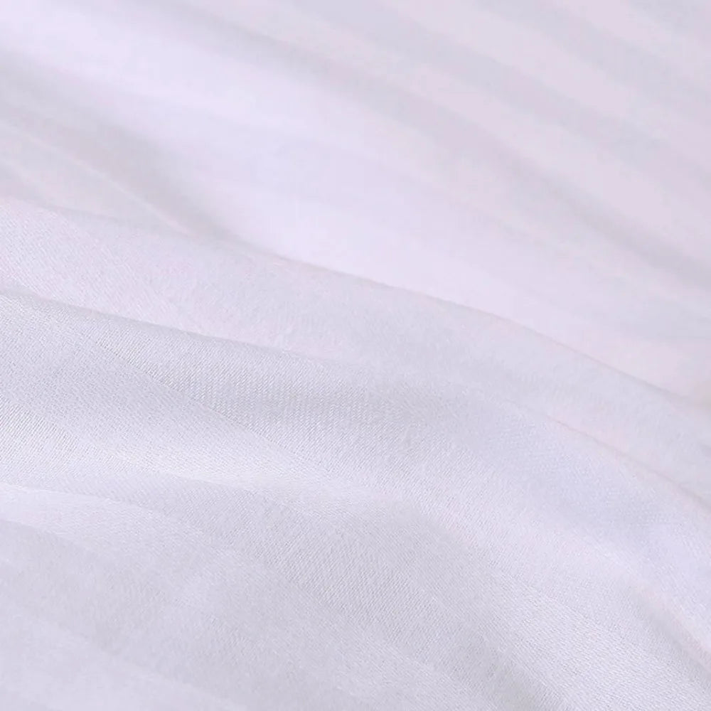 drap plat coton blanc rayures fines maison classique opacité 120x160cm 160x230cm