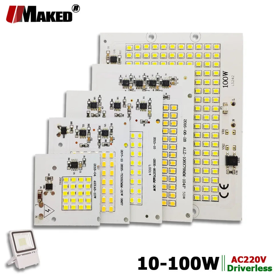 projecteur led pcb ac220v 10w 20w 30w 50w 100w alu blanc smd2835 moderne