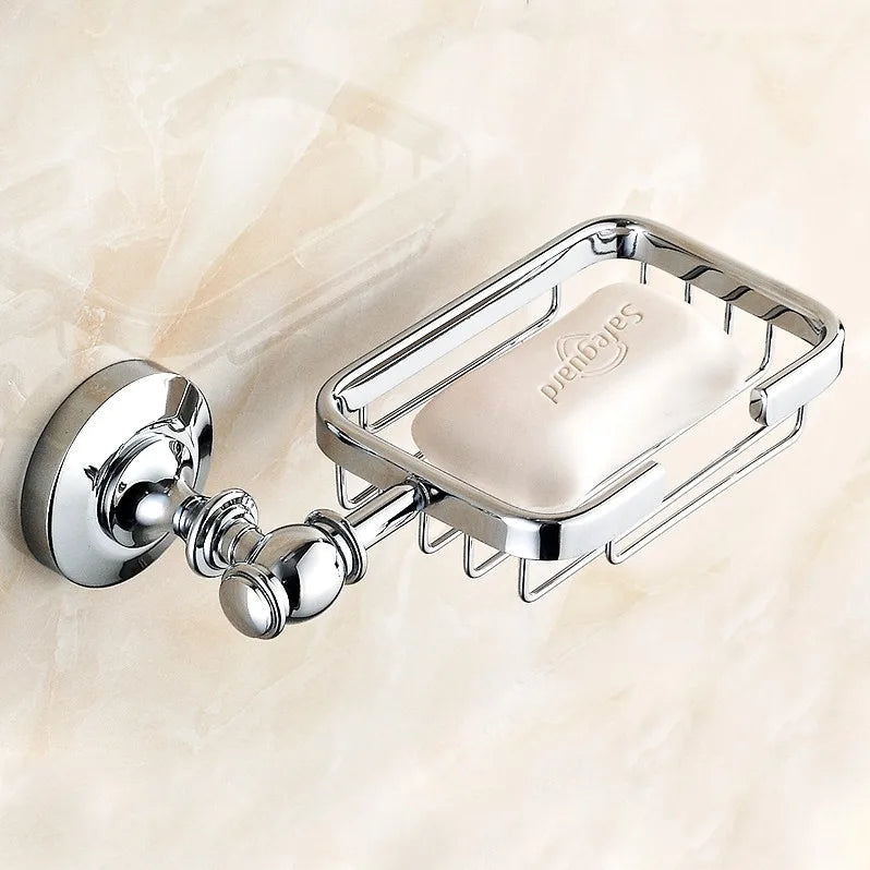 accessoires salle bain chrome métal finition laiton ensemble quincaillerie classique vis