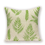 housse coussin carré motif feuilles vertes moderne zip invisible 45cm 45cm