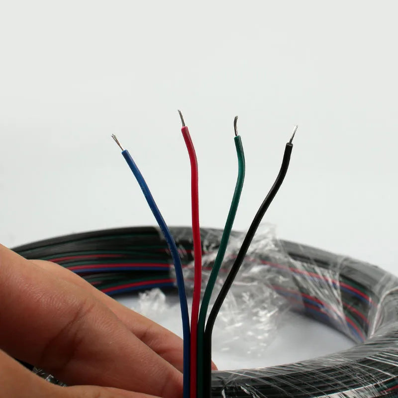 câble électrique rgb led 24v 100m 10m 50m rayures couleur adhésif moderne fil connecteur