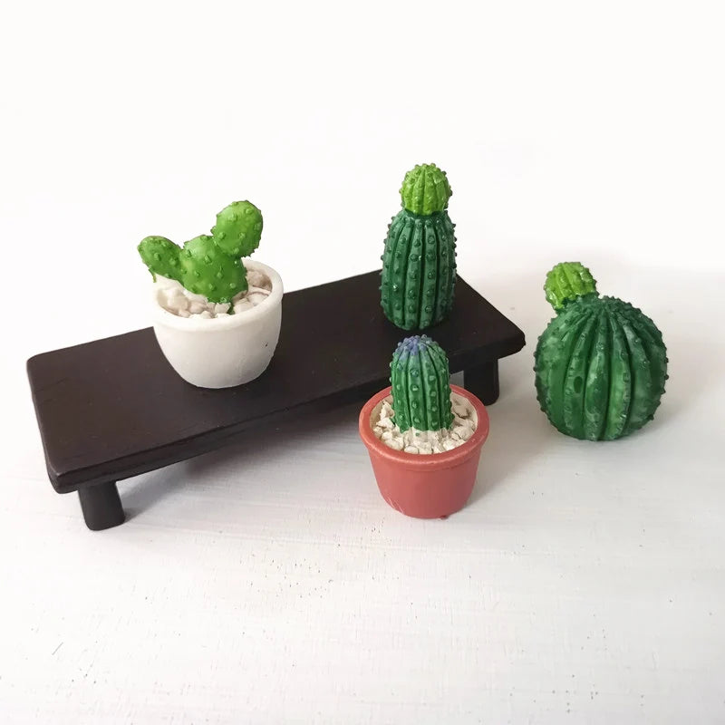 miniatures artificielles cactus plantes succulentes deco jardin bricolage ornement pot gravier blanc réaliste