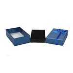 boîte rangement bijoux présentation classique ruban toile lin couleurs variées rose violet bleu argent