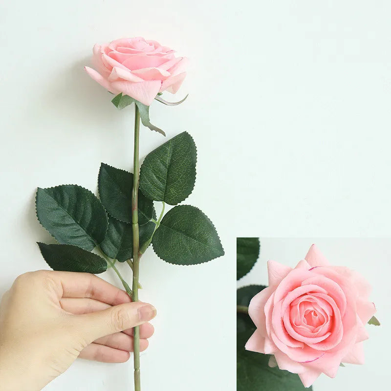 roses artificielles latex toucher réel bouquet fleurs décoration intérieure maison anniversaire noël