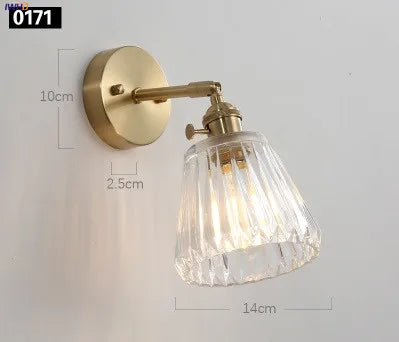applique murale or transparent moderne vintage vis striée led chambre