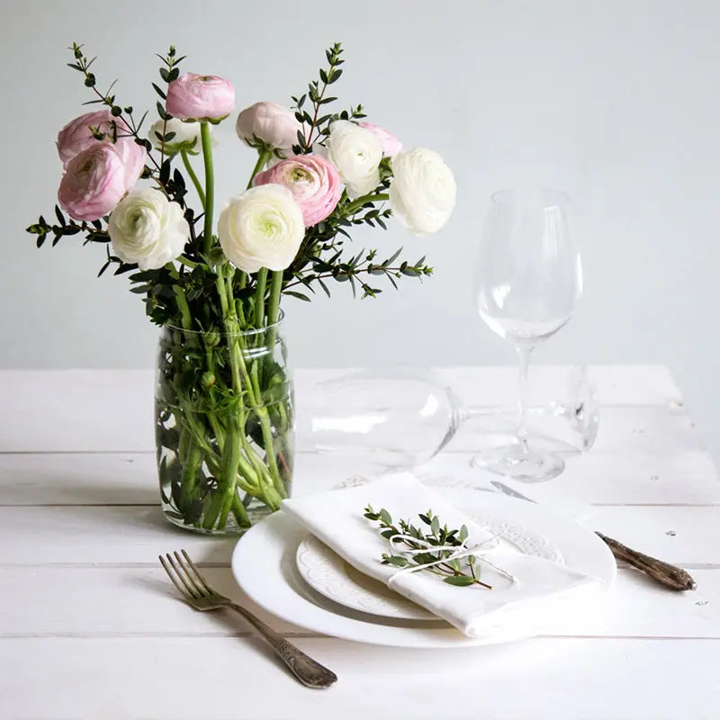 serviettes table brodées frangées ruban blanc élégantes mariage fête différentes tailles disponibles