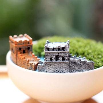 miniatures grande muraille résine gris beige marron brique vieillie paysagiste mousse galets arbre feuilles