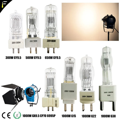 ampoules halogènes transparentes 500w 1000w g22 scènes professionnelles dmx effet lumière scène