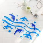 tapis bain transparent antidérapant motif animal poissons oiseaux moderne salle bain 38x69cm