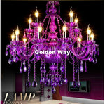 lustre cristal violet transparent classique encastrée led 90v 260v e14 art deco