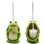 porte brosse toilette mignon grenouille verte jaune brillant nickel ceramic salle bainDecoration