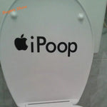 décoration salle bains autocollant toilette moderne poop vinyle blanc mat waterproof