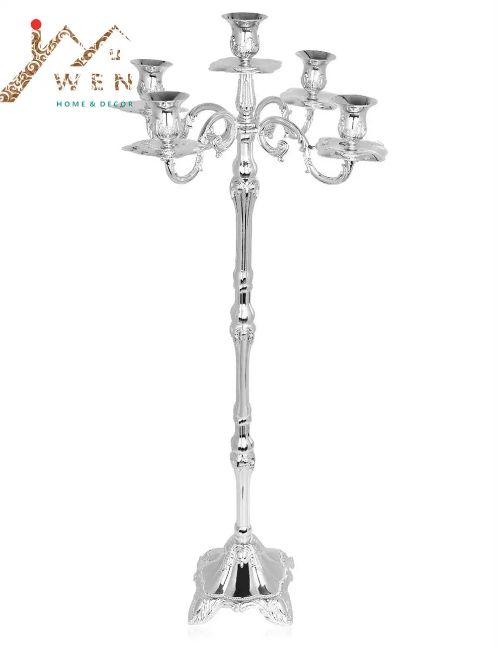 bougeoirs argent or chandeliers classiques mariage fêtes décoration élégante sculptée haute qualité