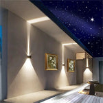 lumière murale led moderne 6w 12w noir blanc verre trempé ip65extérieur adjustable