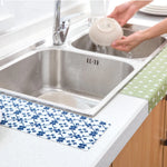 stickers adhésifs résistants l'eau blanc rose vert bleu moderne mur cuisine fleur pasteurelle