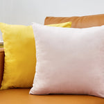housses velours coussins decoratifs jaunes modernes salon chambre 45x45cm