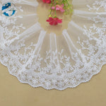 dentelle coton broderie florale 9cm large semi transparente traditionnelle blanc tricot couture bricolage garniture