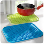 tapis protection silicone respectueux environnement moderne rayures horizontales vert clair bleu orange gris