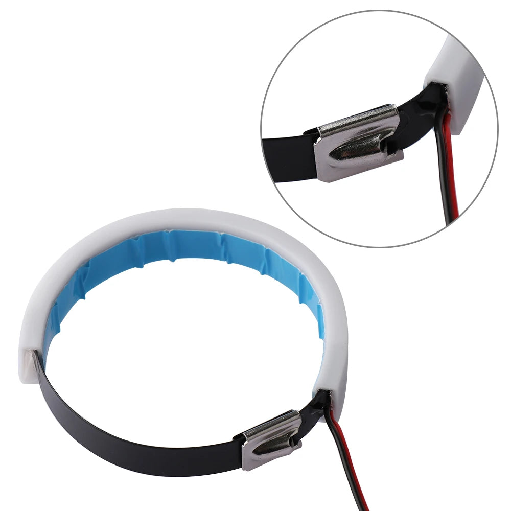 bracelet lumineux moderne couleur blanc bleu rouge jaune clips métalliques 25cm 13.3cm 1.2cm led