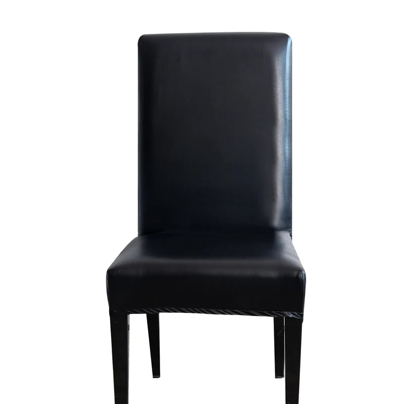 chaise moderne simili cuir tissée imperméable élastique anti poussière noir mariage