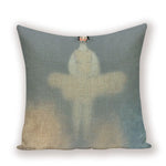 coussin decoratif abstrait bleu clair beige contemporain maison voiture 45x45cm imprimé numérique