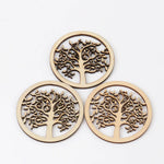 coasters bois naturels arbres sculptés artisanat scrapbooking décor maison 6cm