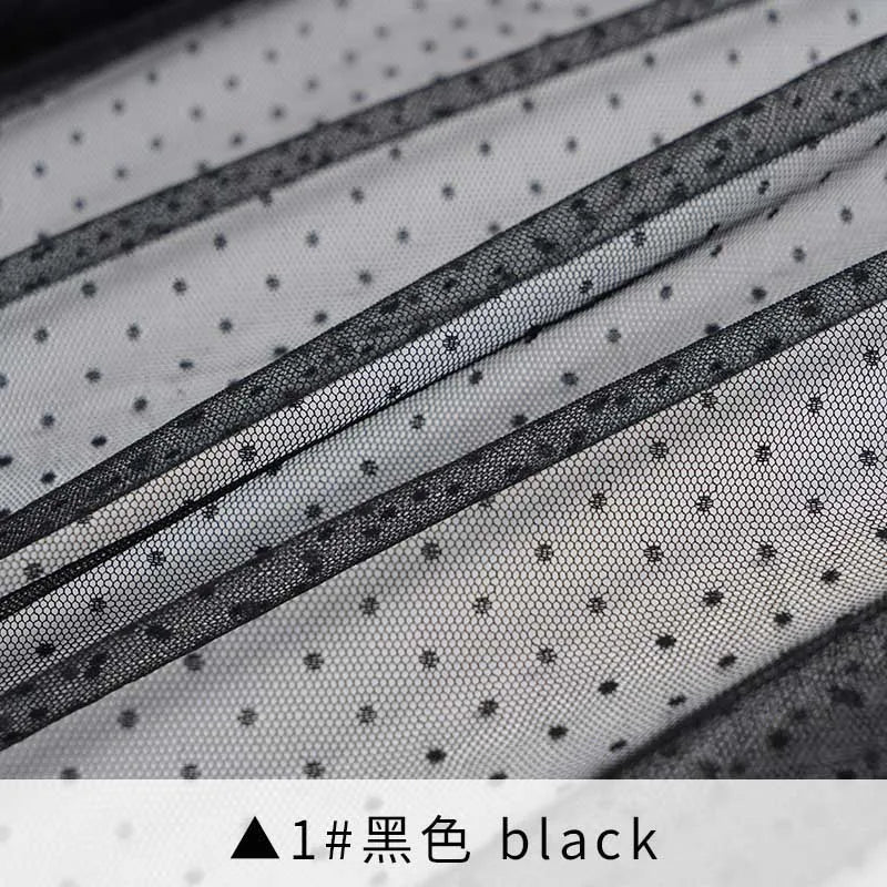 tulle rose clair noir points petits translucide délicat élégant polyester respirant tissu daim dobby