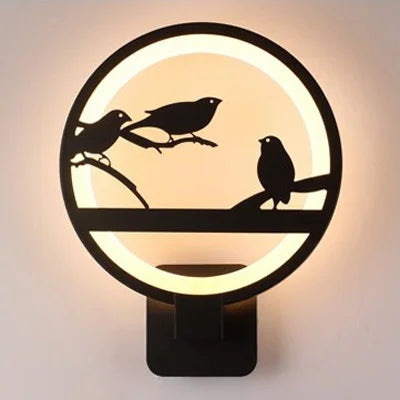 applique murale led silhouettes animales contemporaine minimaliste industrielle fixée mur noire