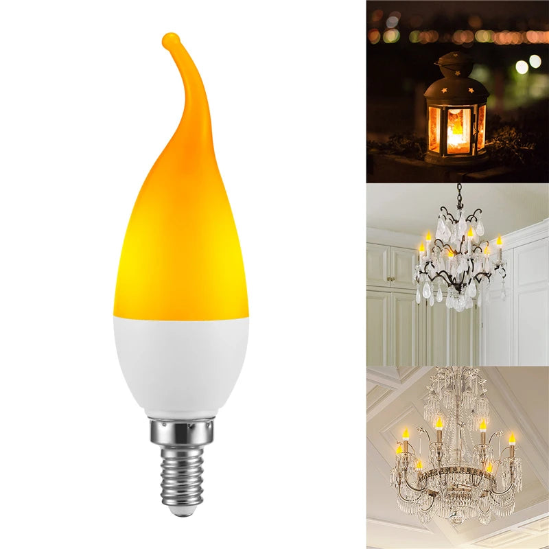 ampoule led effet flamme blanc orange moderne e14 e27 b22 5w modes scintillement décoration