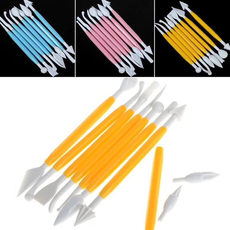 outils pâte modeler plastique respectueux l'environnement modernes jaune rose bleu blanc