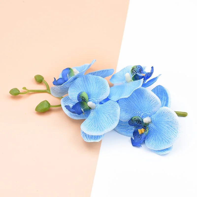 fleurs artificielles orchidées papillon soie rose violet bleu vert décoration maison intérieur mariage anniversaire