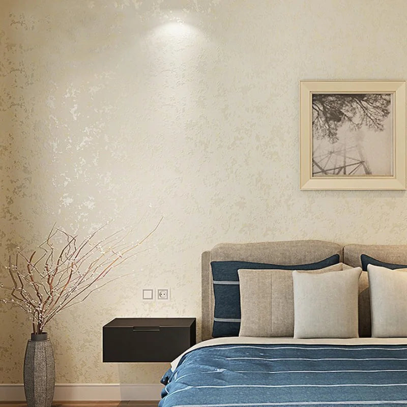 papier peint floral beige gris chambre salon anti statique absorption son résistant humidité