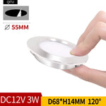 Spot LED ultra fin argenté moderne adhésif 55mm 12V 170mm câble