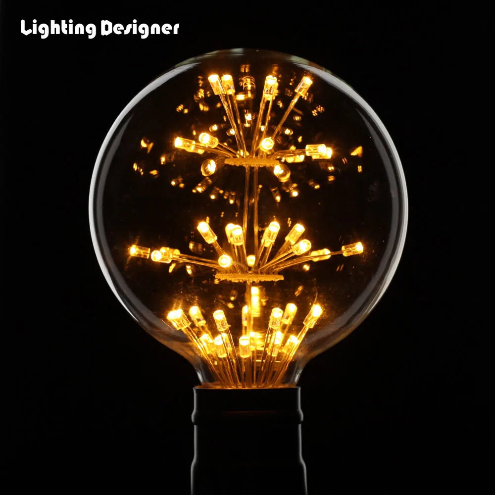 ampoules led décoratives vintage transparentes filament feuilles dorées opalescentes culot e27