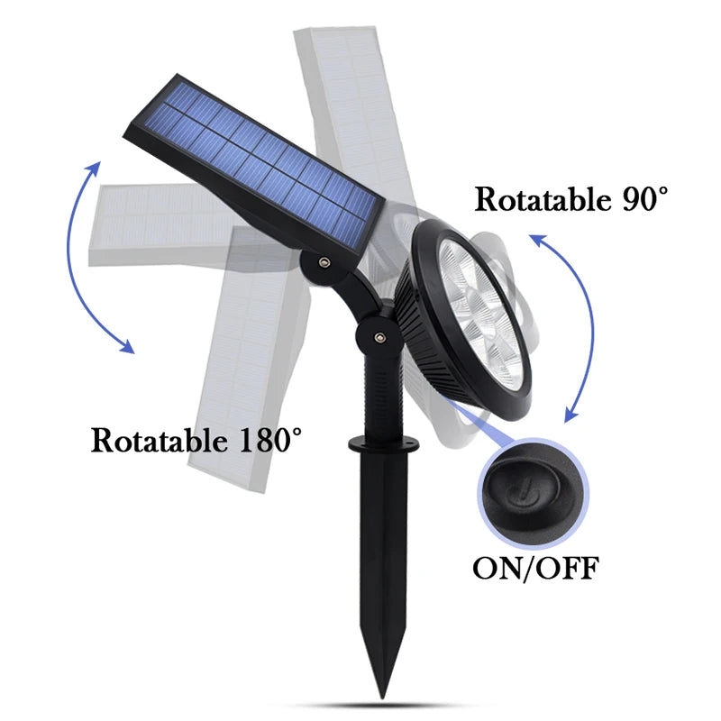 projecteur solaire led lumières réglable ip65 certification ul cqc contemporain noir opaqueextérieur moderne autonomepanneau