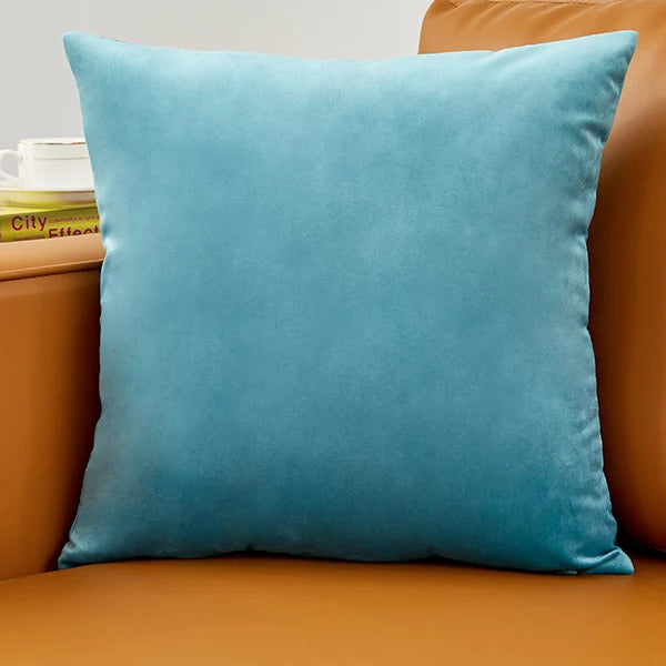 coussin velours carré moderne vert foncé bleu clair blanc opacité simple