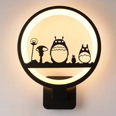 applique murale led silhouettes animales contemporaine minimaliste industrielle fixée mur noire