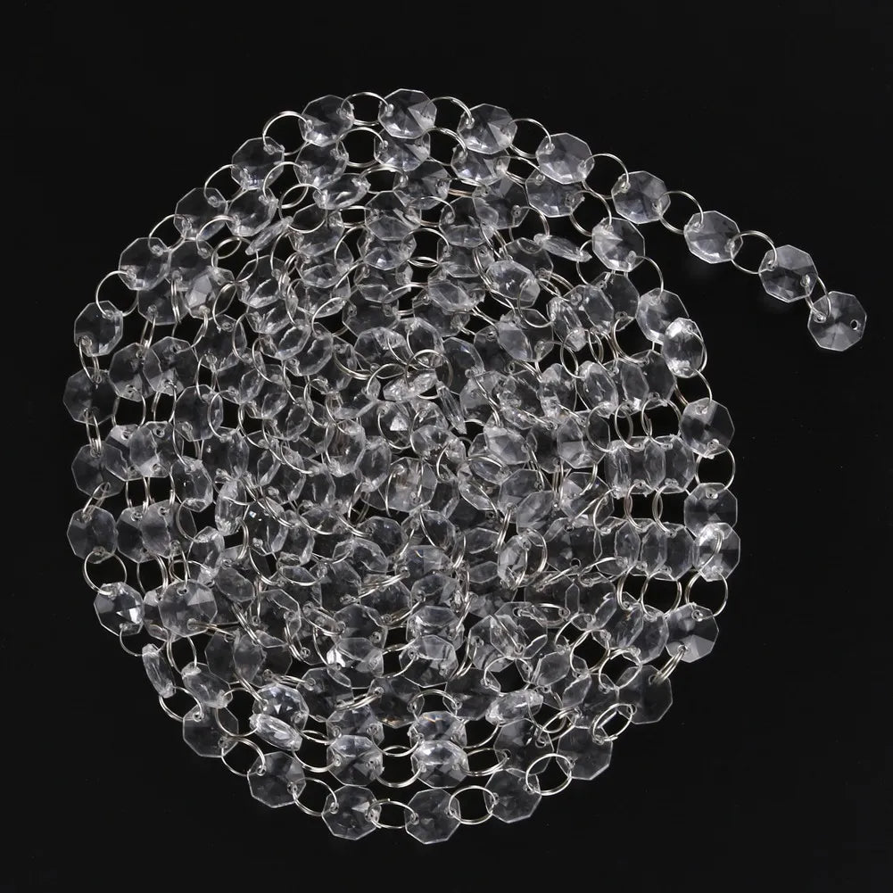 décoration mariage chaîne transparentes facettées 30m acrylique moderne DIY