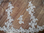 voile mariée blanc broderie florale clips métalliques classique translucide accessoire mariage femme longueur variable