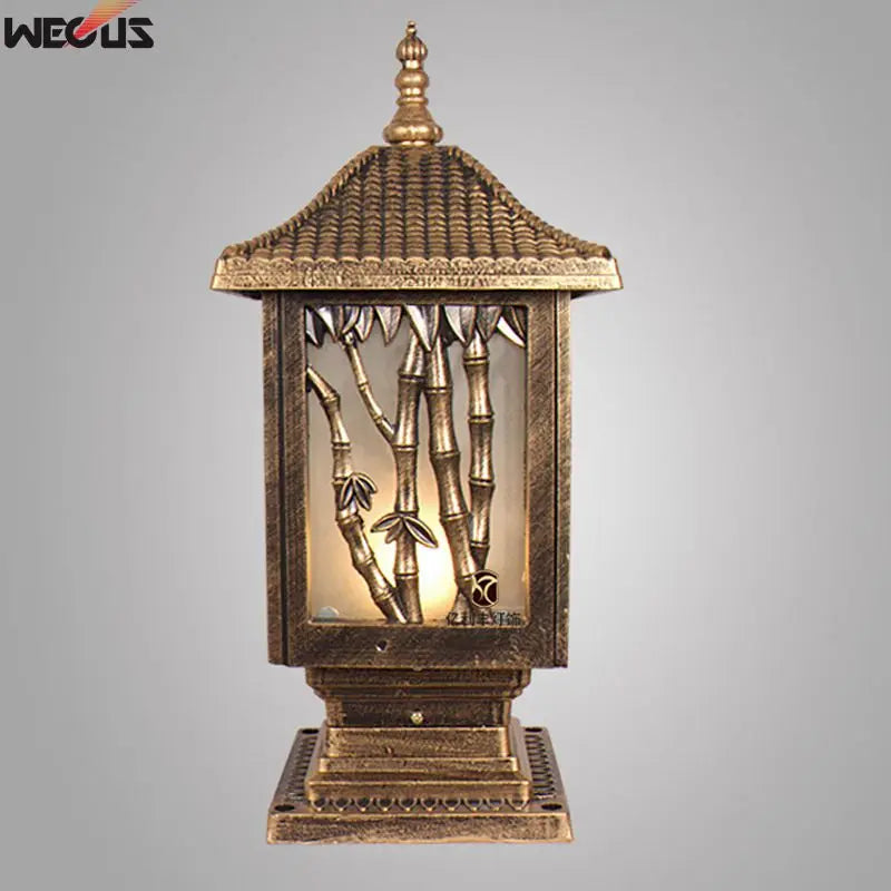 lampe artisanale bambou doré acrylique transparente extérieure éclairage industriel led aluminium